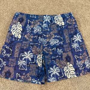 Ron Jon Surf Shop Board Shorts Mens XL Blue Tropical Floral‎ Swim Trunks EUC